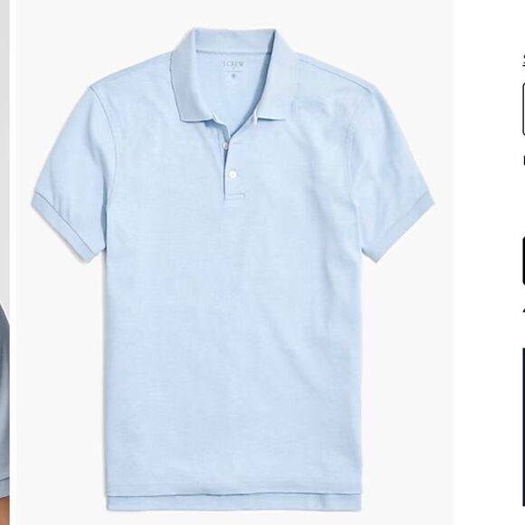 J. Crew Factory cf933 Heathered Chambray Blue Soft touch Polo size L NWT - Picture 1 of 9